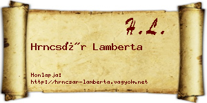 Hrncsár Lamberta névjegykártya